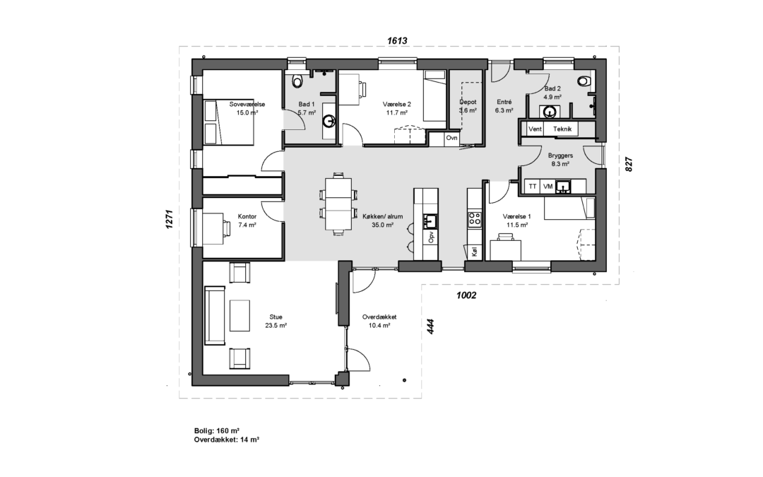 160-10 KVM Vinkelhus